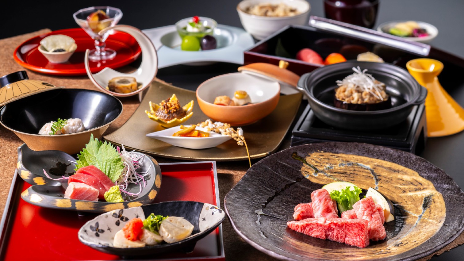 【秋の胡蝶膳】収穫の秋に相応しい、山梨の美食を揃えた当宿自慢の和会席料理をご堪能ください