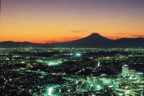 景色夕景富士山