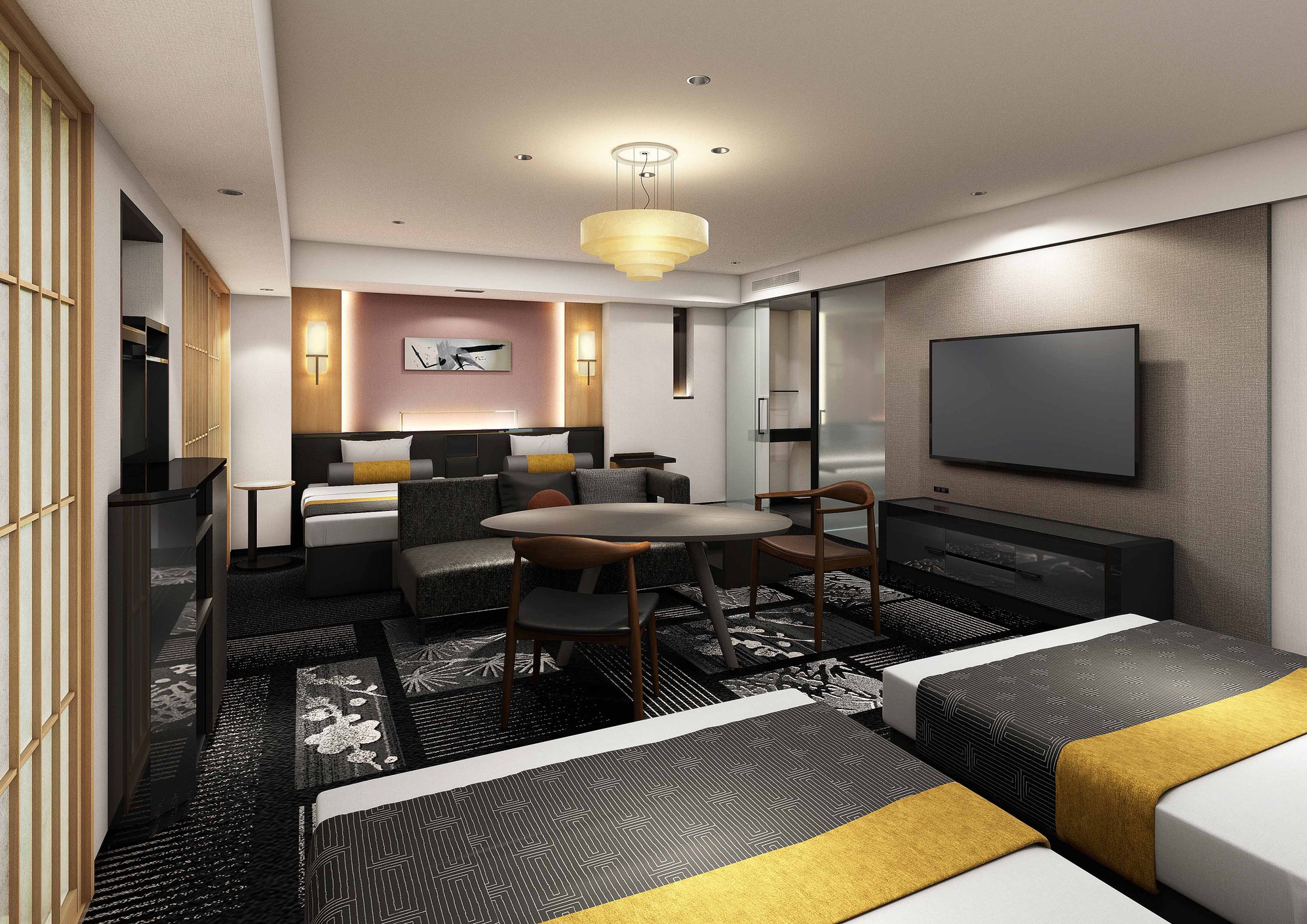 デラックス・コネクティングルーム“;利休”;（60㎡＋30㎡、タウンビュー）