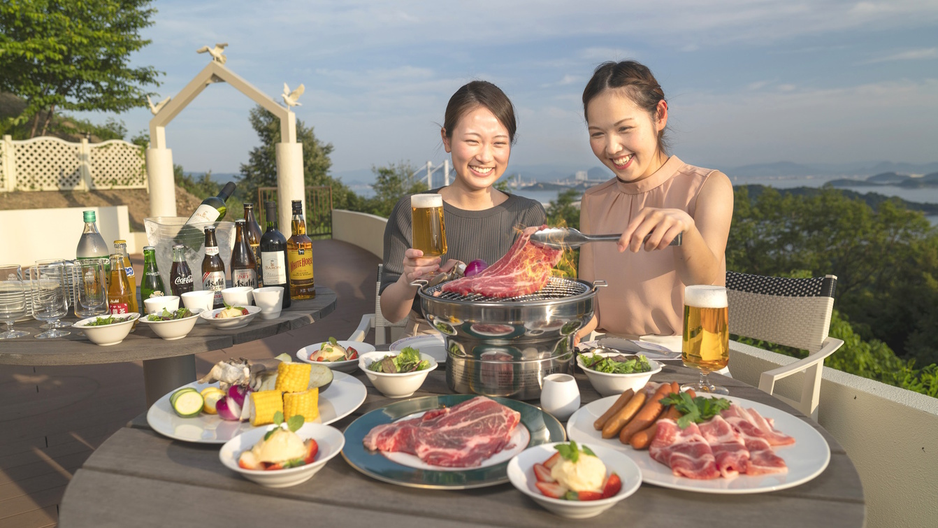 【夏期限定】瀬戸内の島々と瀬戸大橋を一望にBBQを愉しむ※写真は一例です