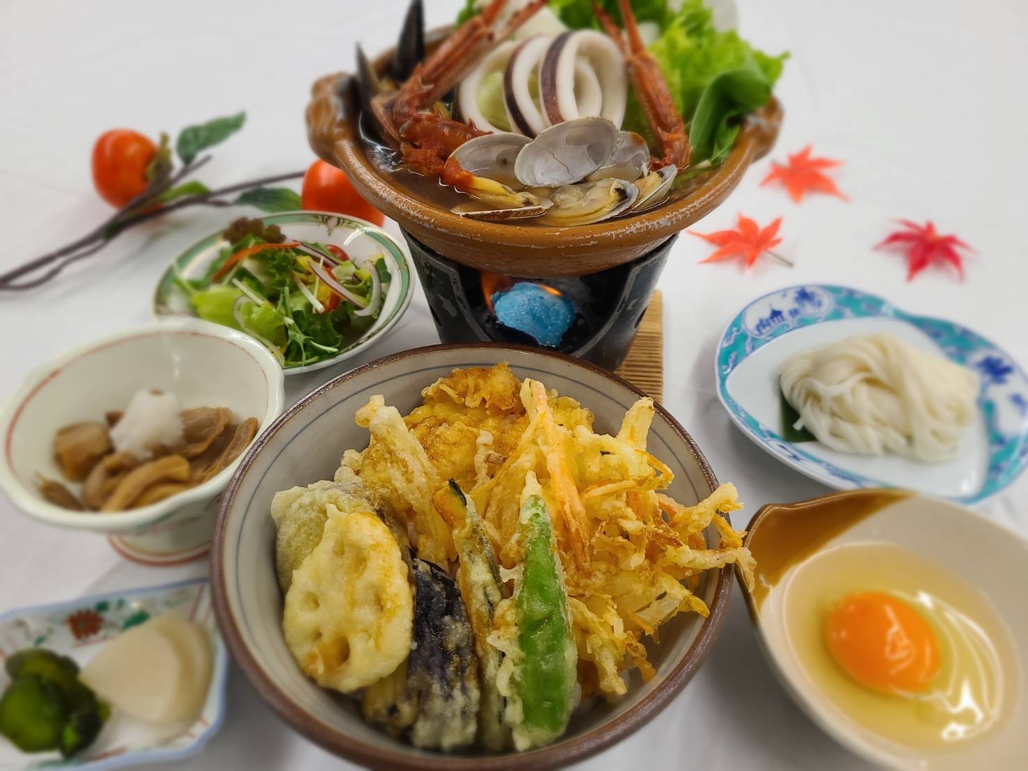 ブイヤベースと天丼セット