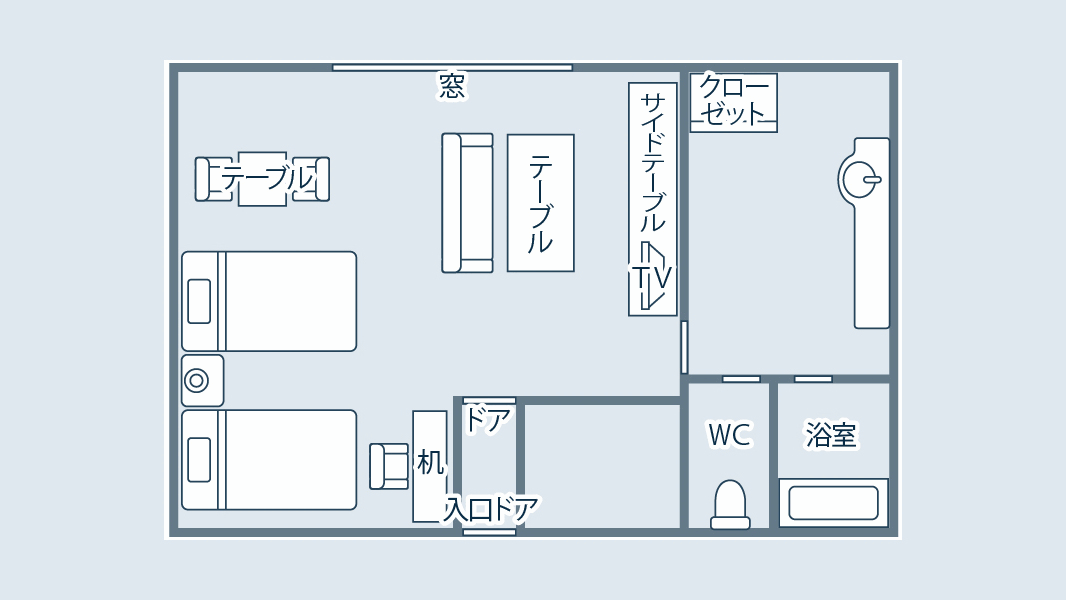 エグゼクティブツインの間取り図