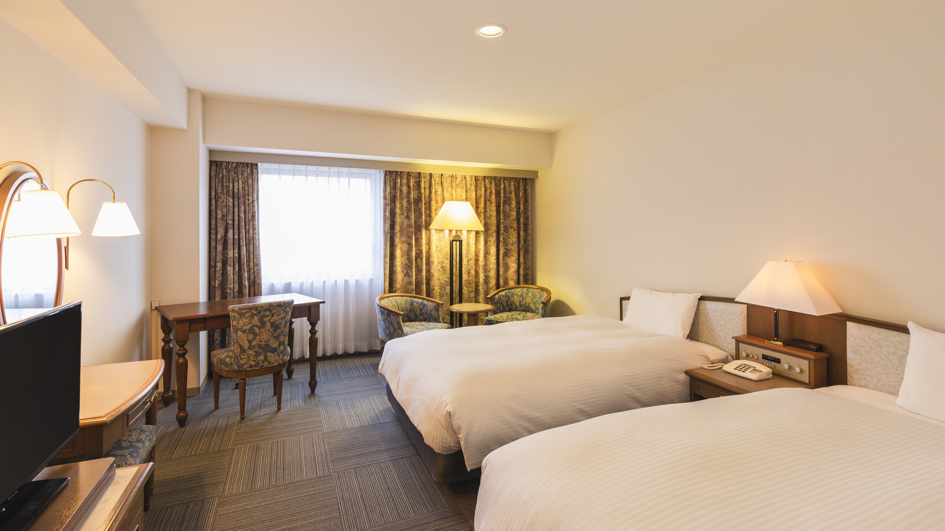 【デラックスツイン】25.9m²;/ベッド幅120cm×;2/Wi-Fi接続無料