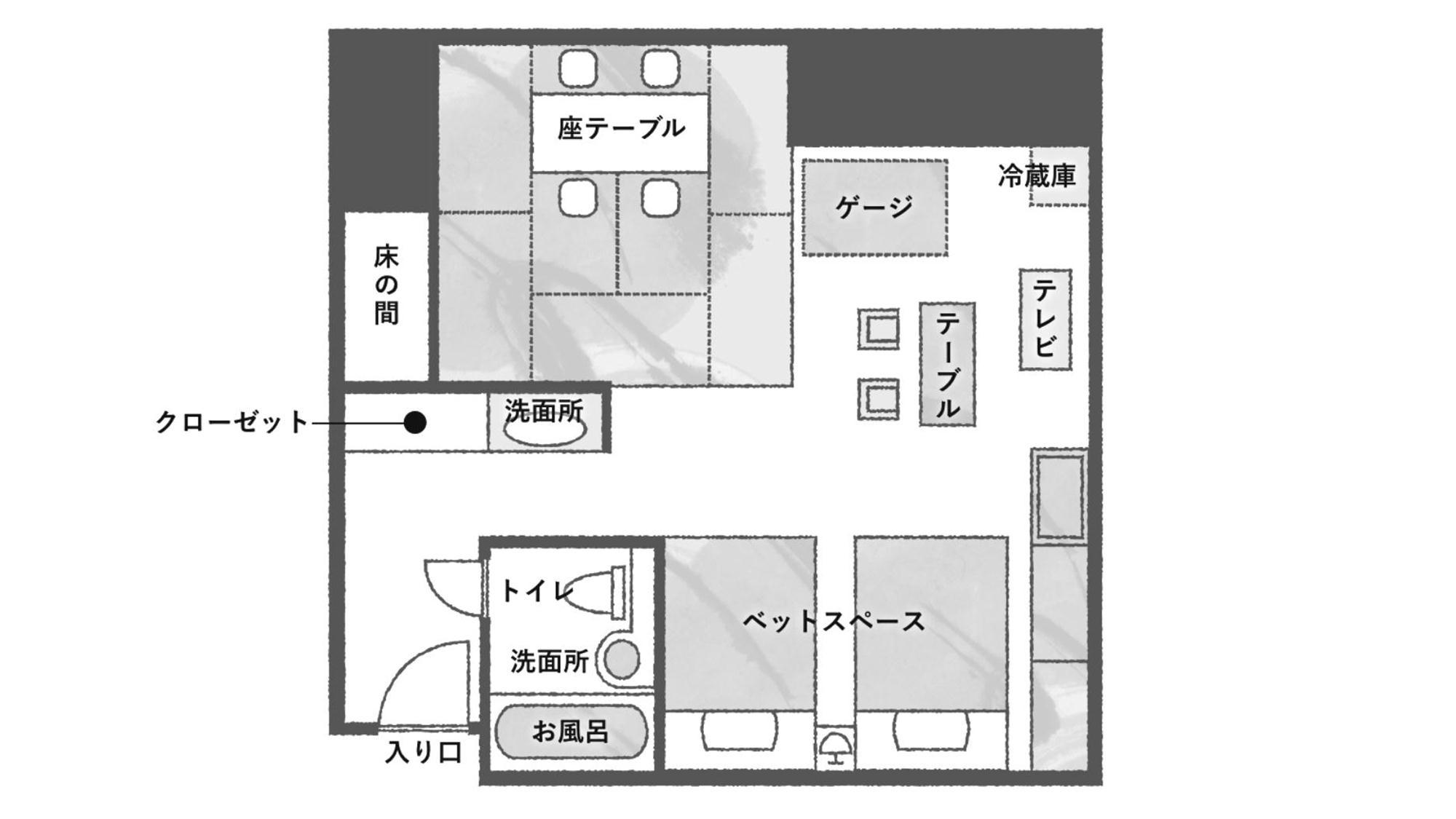 ペット専用ルーム【和洋室】間取り