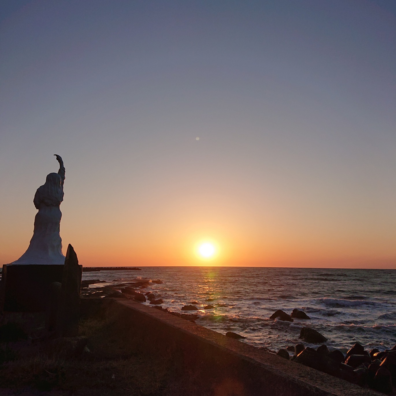 湯野浜海岸夕陽