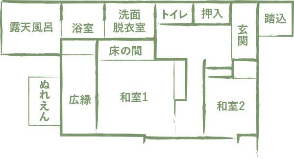 【特別室】間取図  「光彩」「逢滝」「胡蝶」