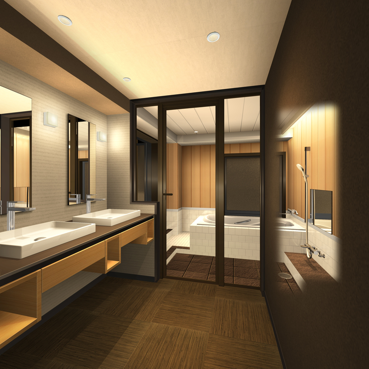 半露天風呂＋パティオ付和洋室バスルーム