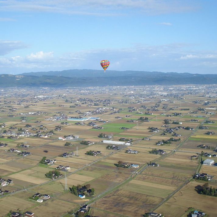 熱気球から見た散居村
