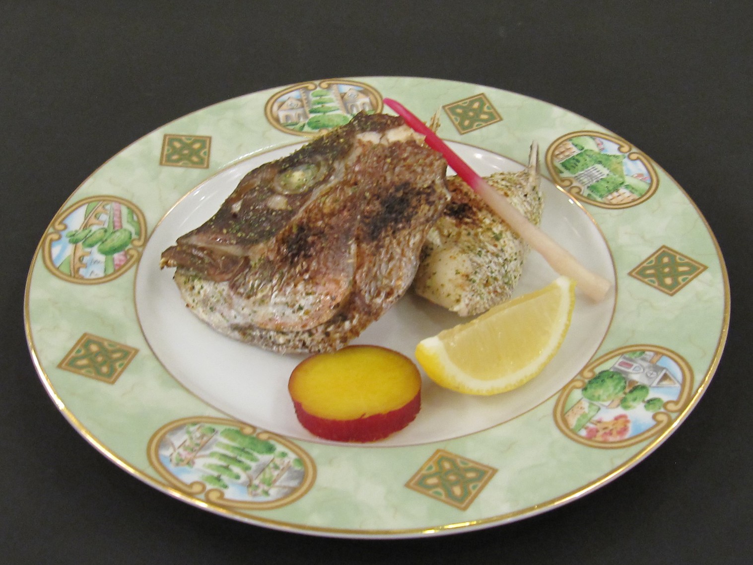 別注鯛のカマのハーブソルト焼き＠1540円税込