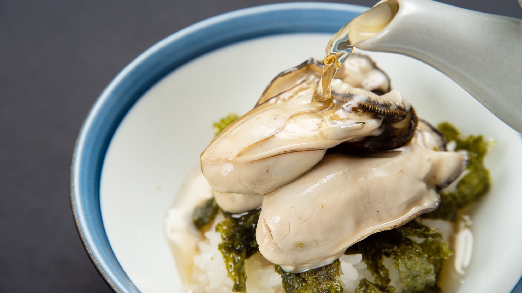 夕食(雪会席・カキ茶漬け)※季節や仕入れ状況により内容はことなります。