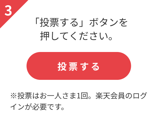 ※投票はお一人さま1回。楽天会員のログインが必要です。