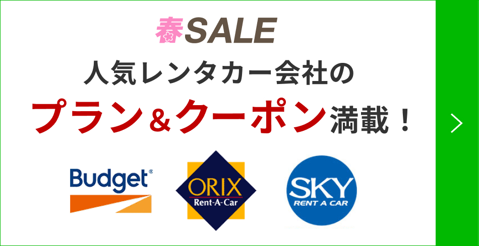 レンタカー会社限定のクーポン併用可！