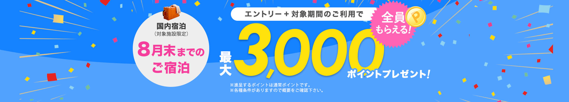 楽天トラベル 最大3.000ポイントプレゼント20200604