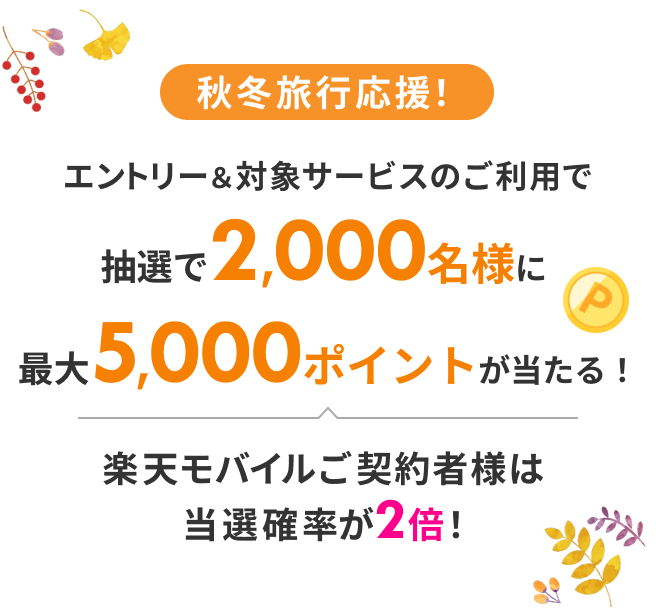 エントリー＆対象サービスのご利用で抽選2,000名様に最大5,000ポイントが当たる！