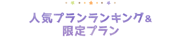 人気プランランキング＆限定プラン