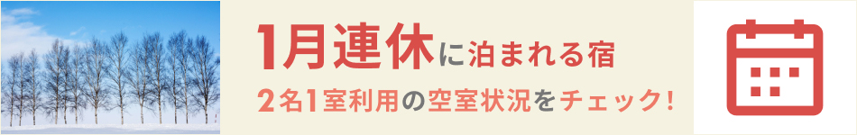 1月連休に泊まれる宿（2名1室）